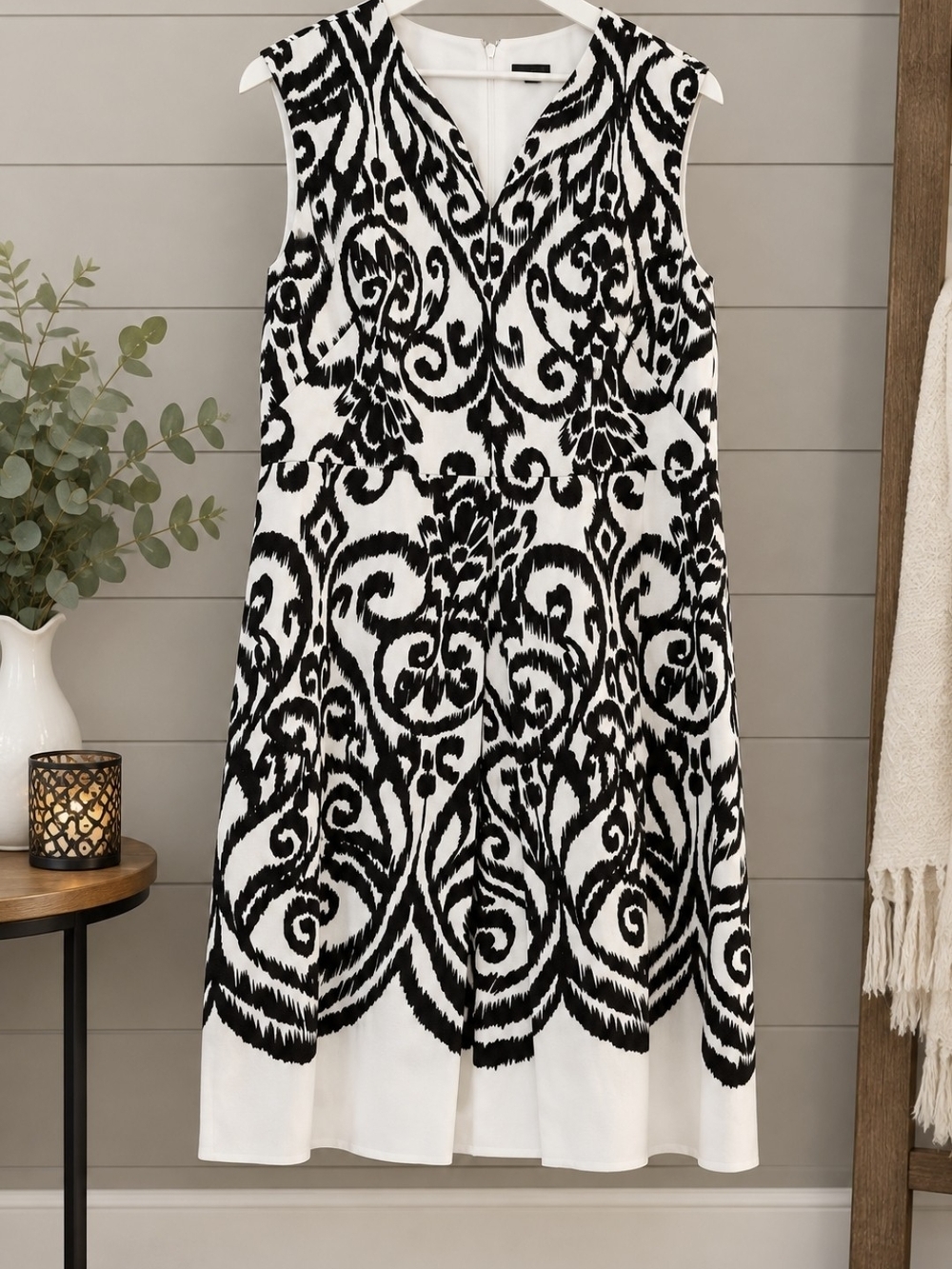 NWT Ann Taylor Black and White A-Line Patterned Dress